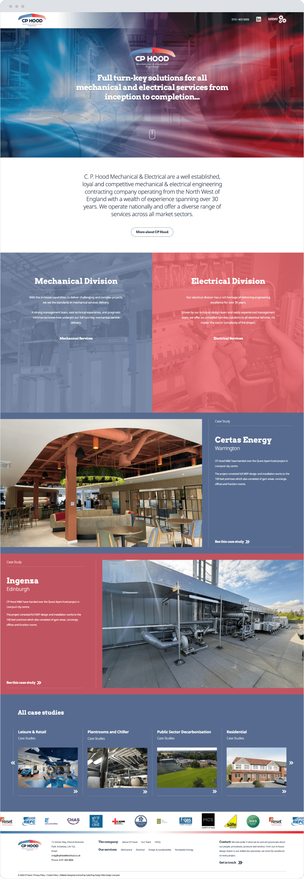 Industrial company website design