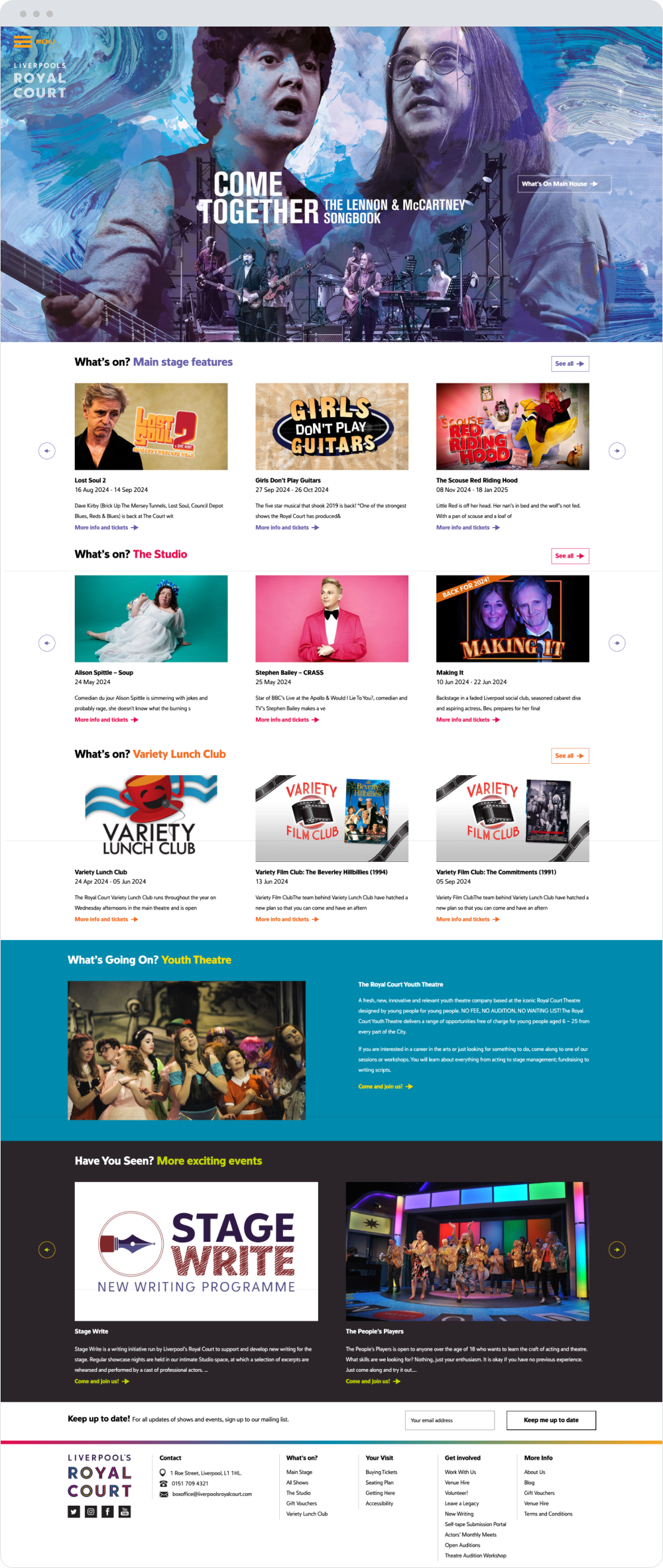 Theatre website design Liverpool