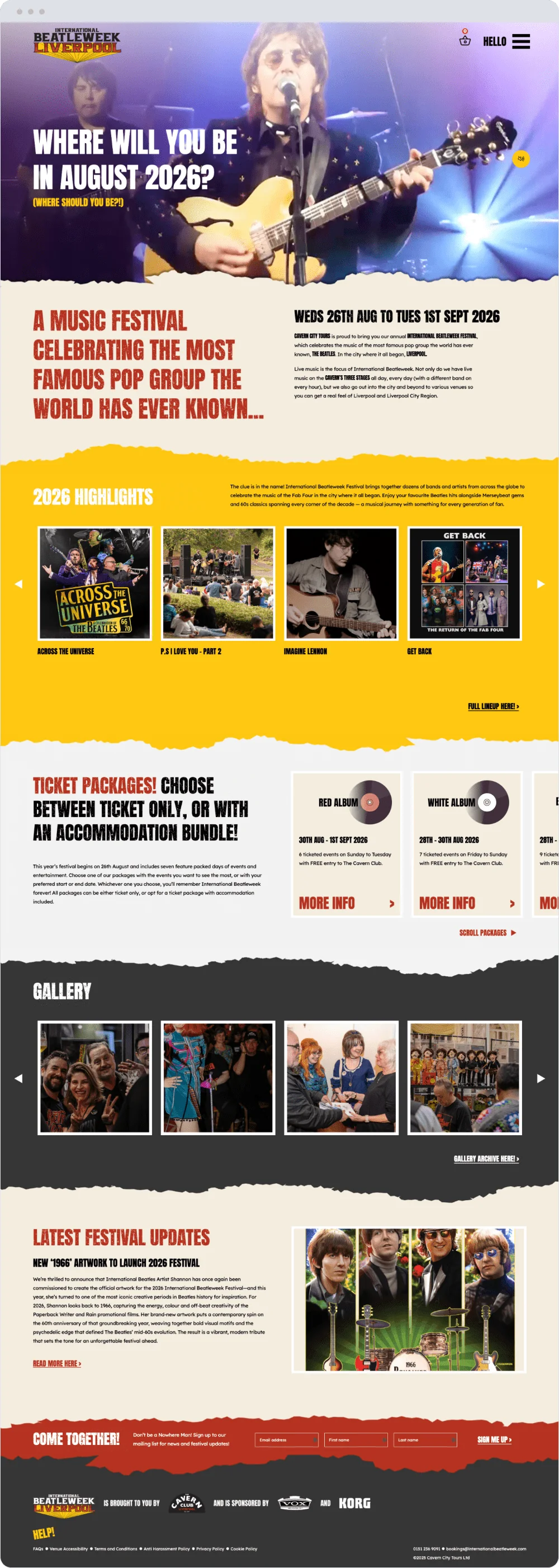 Music festival website design
